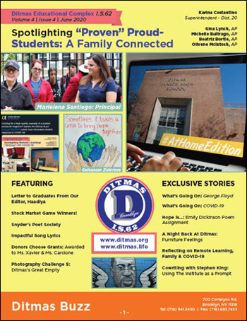 cover of student-driven magazine for IS 62 in NYC