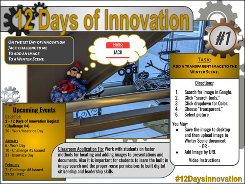 image of day one of the 12 day innovation challenge
