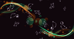 abstract image of colors and music notes